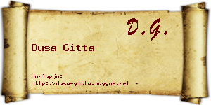 Dusa Gitta névjegykártya